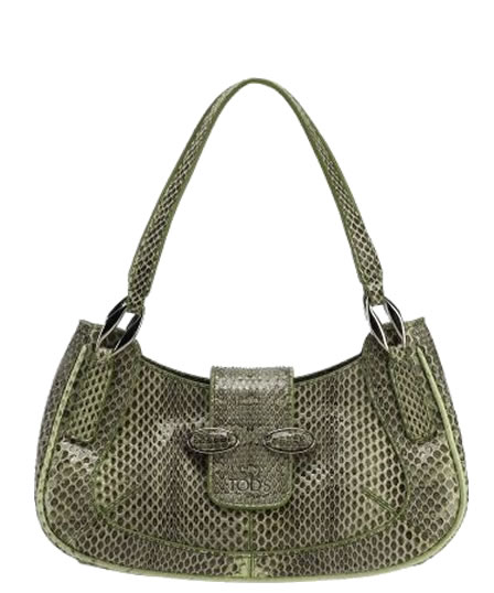 Snakeskin leather handbag by Tods